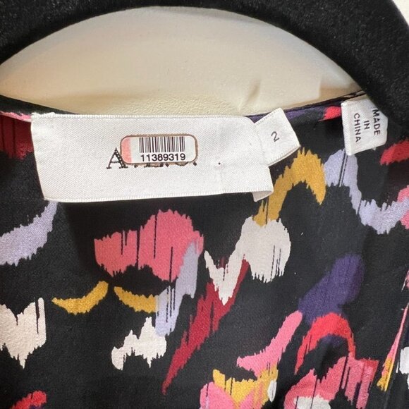 A.L.C Black Red Tianna Midi Wrap Dress $695 - Picture 9 of 11